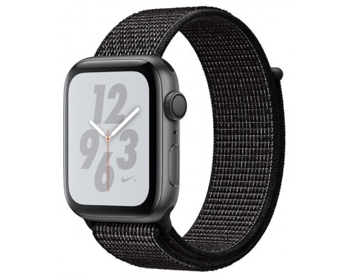 Часы Apple Watch Series 4 GPS 44mm Aluminum Case with Nike Sport Loop серый космос/черный
